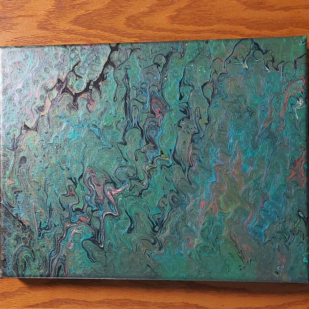 9x12 acrylic pour canvas